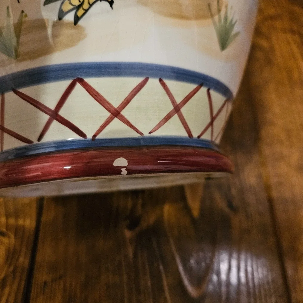 Vintage Heartfelt Kitchen Creations Rooster‎ Canister w Lid Farmhouse Country